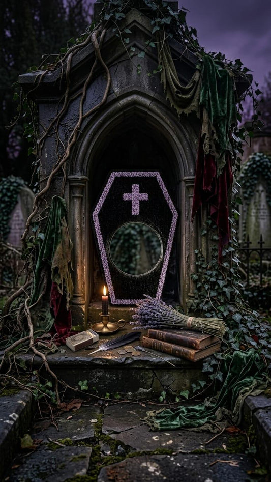 Coffin Mirror, Gothic Wall Mirror, Halloween Mirror, Tufted Mirror, Vampire Decor, Spooky Room Decor, Witchy Decor, Goth Gift, Dark Home