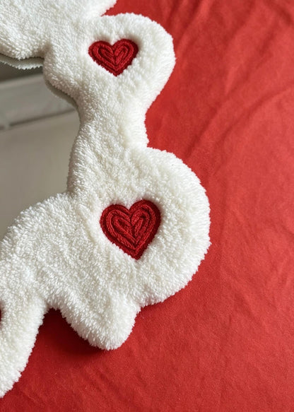 Tufted Heart Mirror, Wavy Flower Rug Mirror, Punch Needle Decor